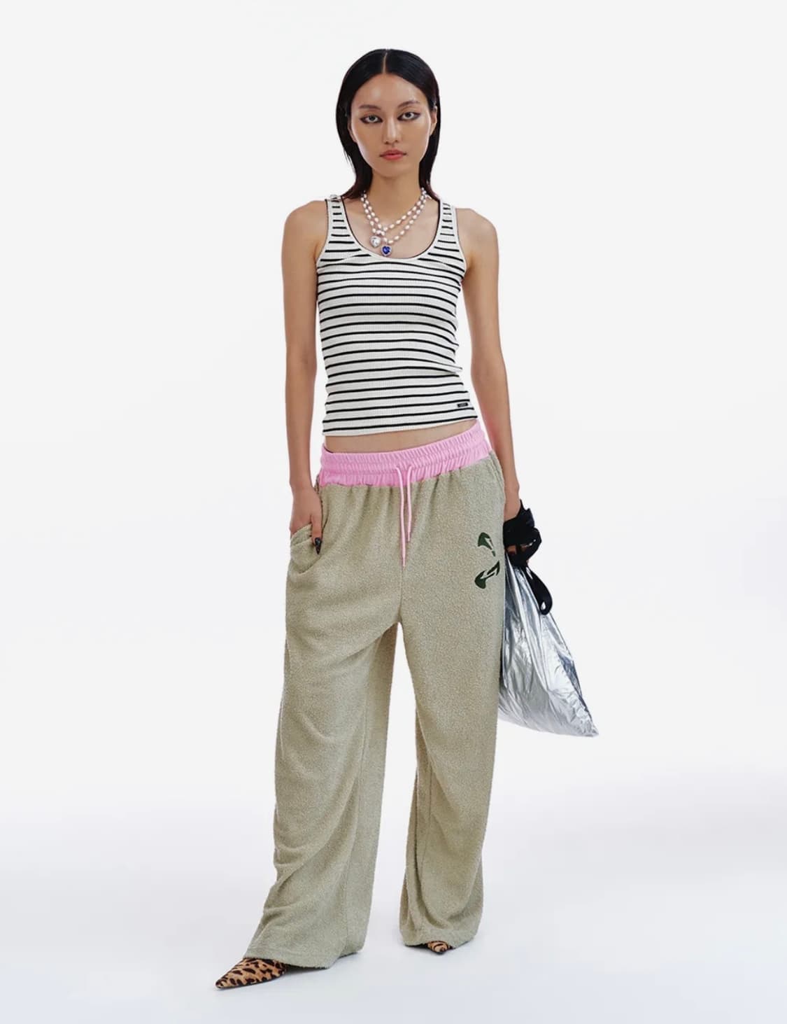 TERRY WIDE PANTS KHAKI 상품이미지1