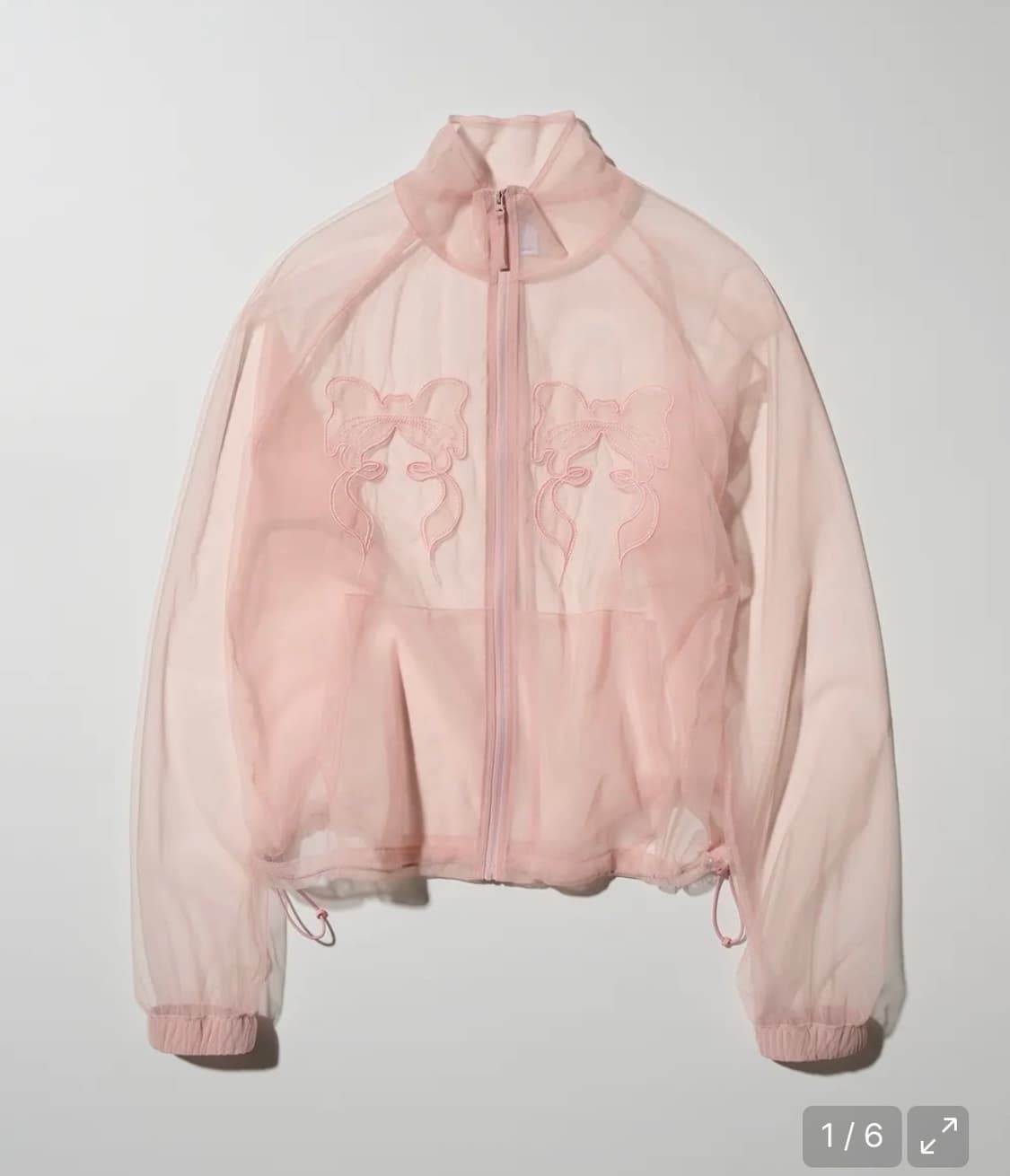 스컬프터 Mesh Sheer Zip-Up Jacket Pink 상품이미지1