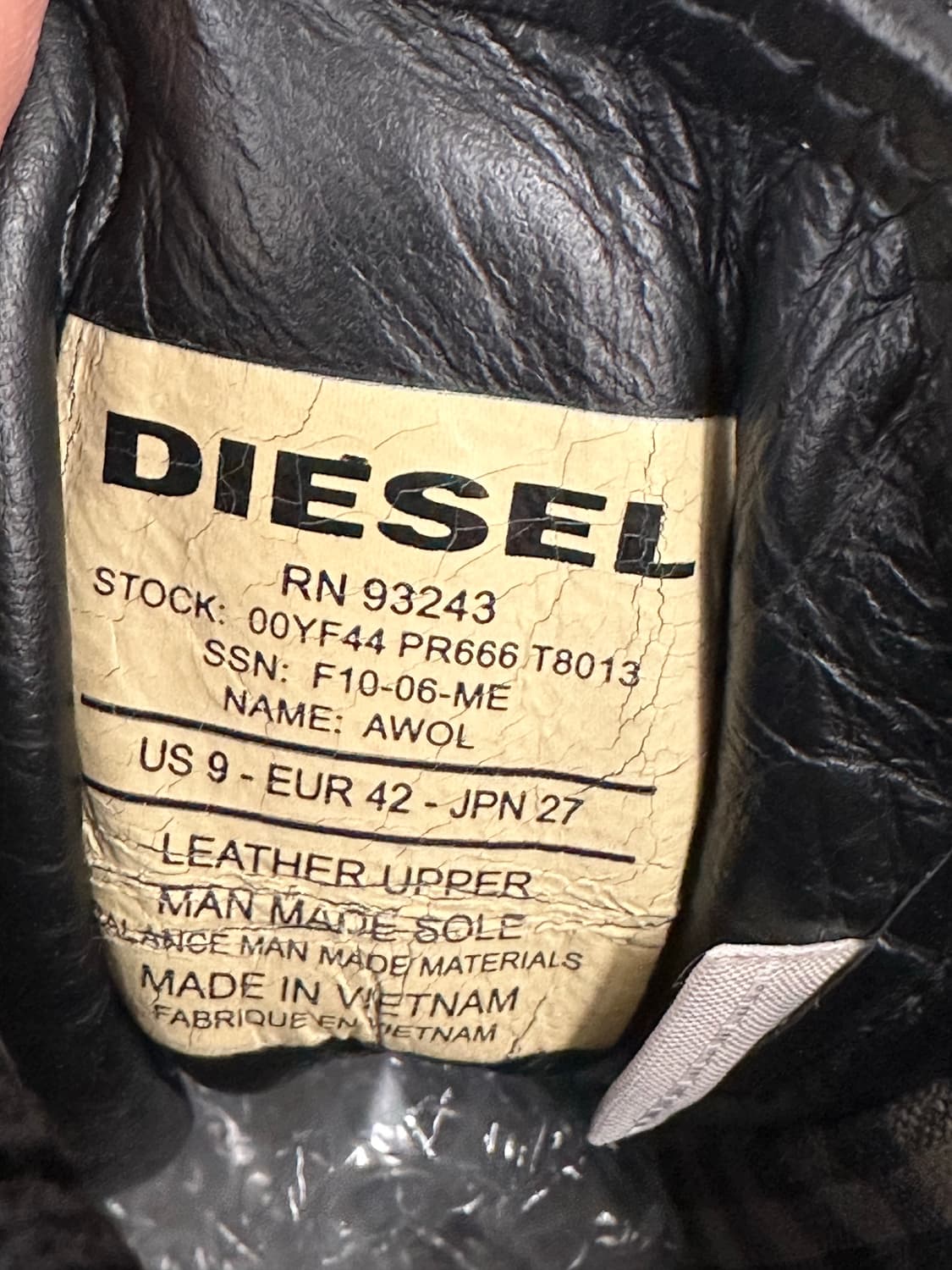 Diesel AWOL 블랙 워커 부츠 270 상품이미지9