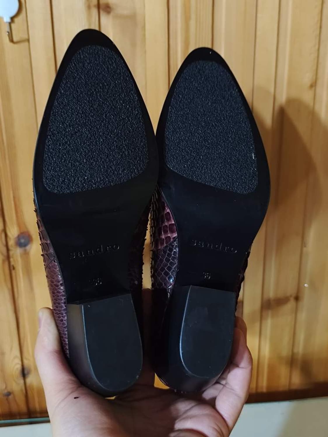 36 235mm 산드로 파이톤 텍스처 앵클부츠 뱀피 상품이미지9