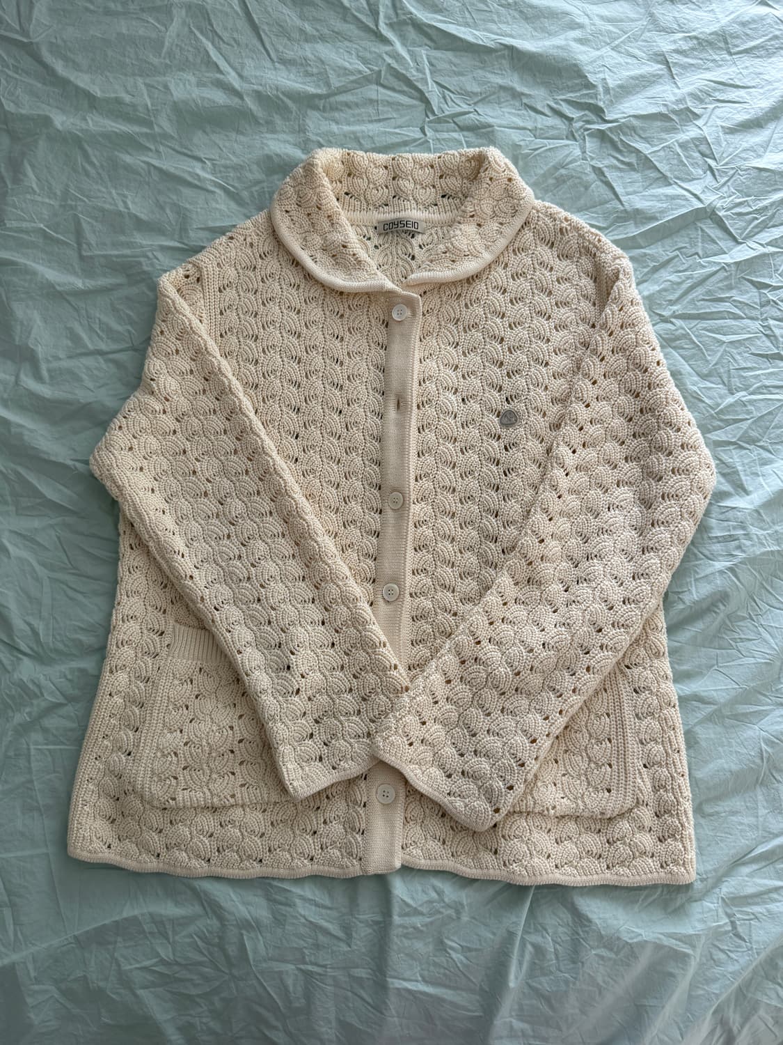 코이세이오 웨이브 니트 카디건 아이보리 상품이미지2