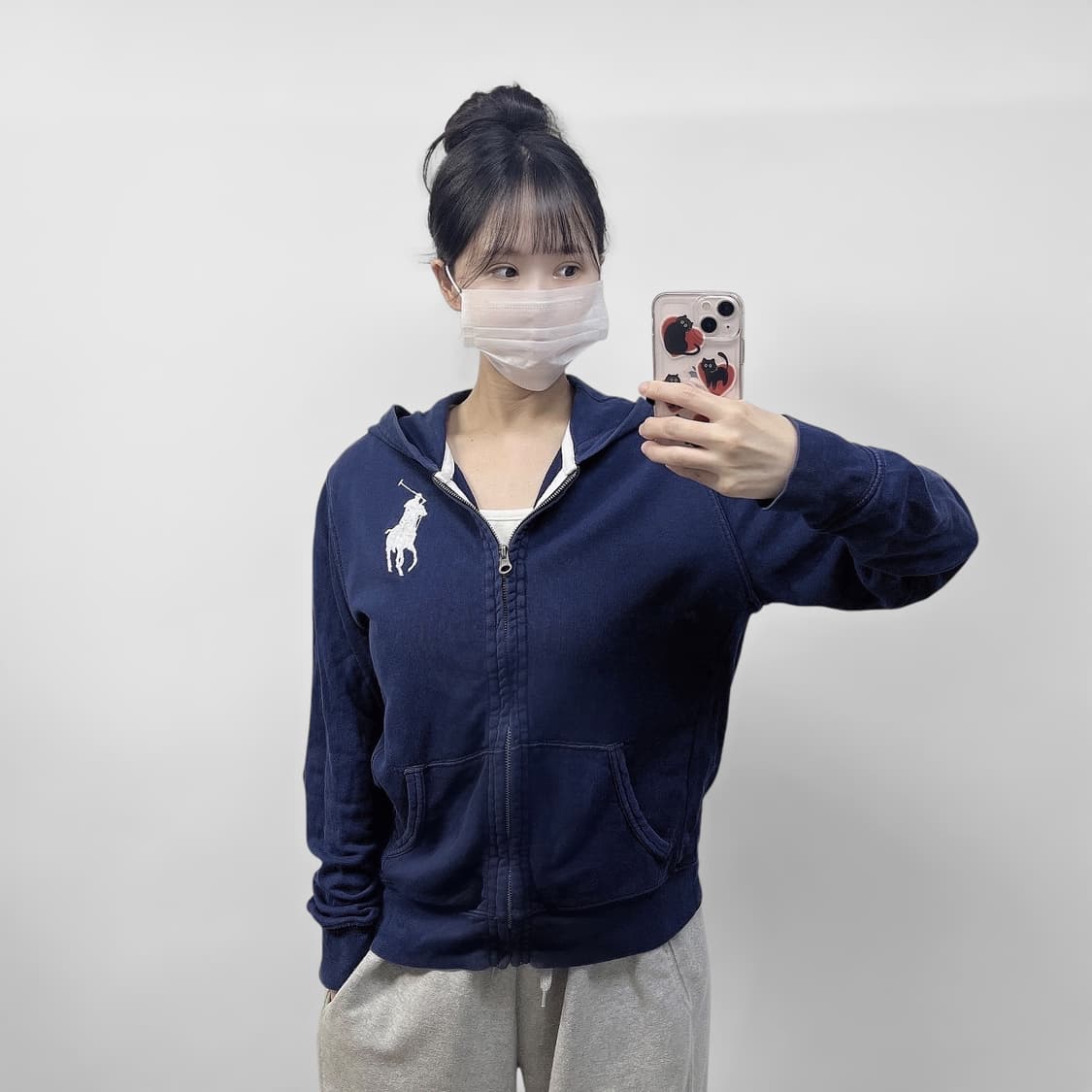 폴로 랄프로렌 빅 포니 후드집업 네이비 상품이미지1