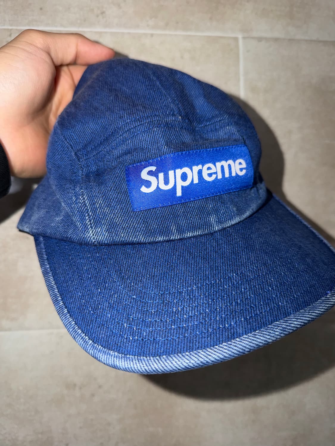 슈프림 코티드 데님 캠프캡 로얄 - 24SS 상품이미지1