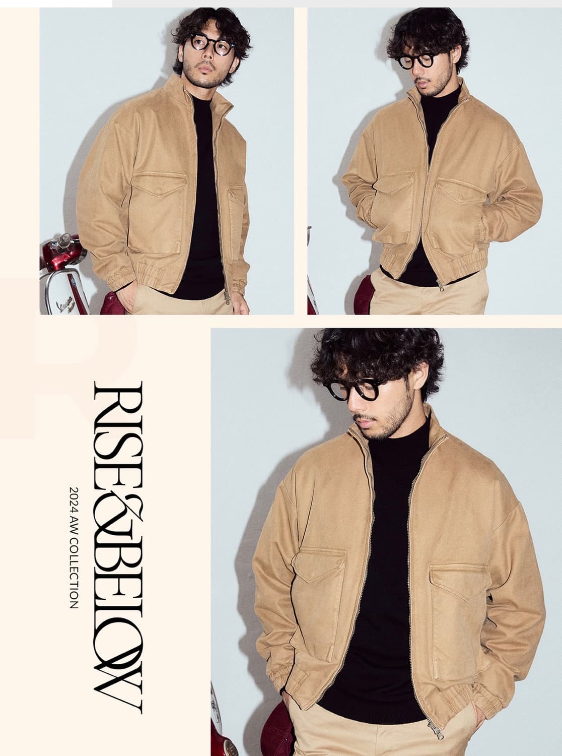 라이즈앤빌로우 몰스킨 해링턴 자켓 브라운 라지 상품이미지1