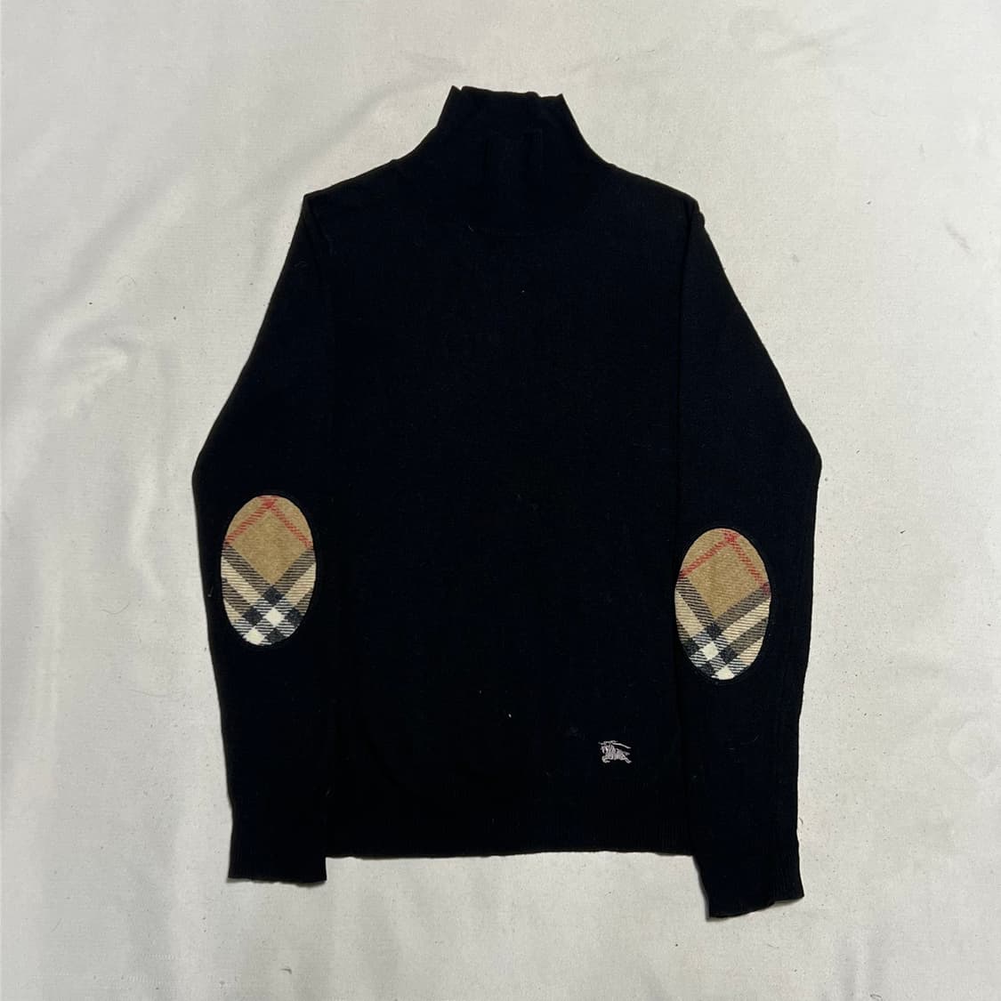 S 버버리 노바체크 암 패치 울 목폴라 니트 상품이미지2