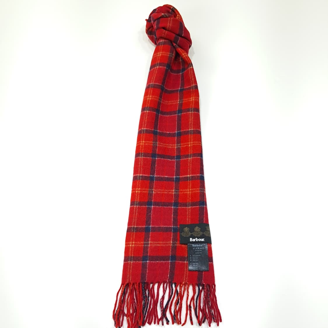 MX495 바버 램스울 레드타탄체크 레드 머플러목도리 상품이미지5