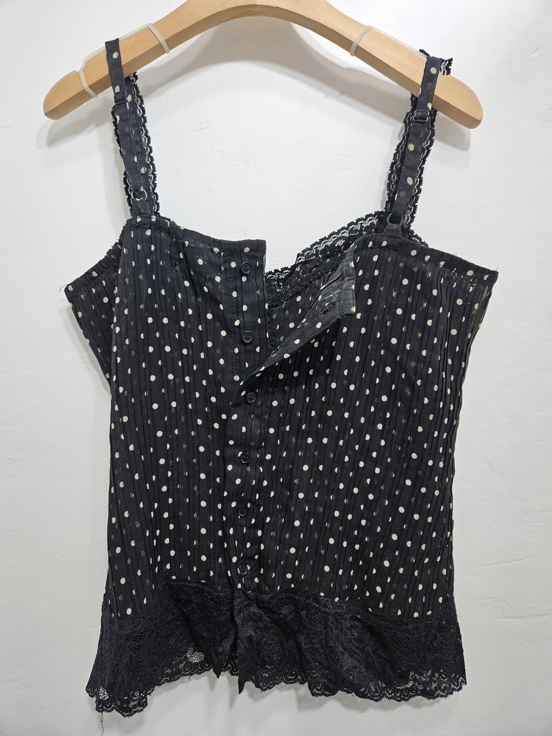 블랙 도트 슬리브리스 탑 상품이미지10