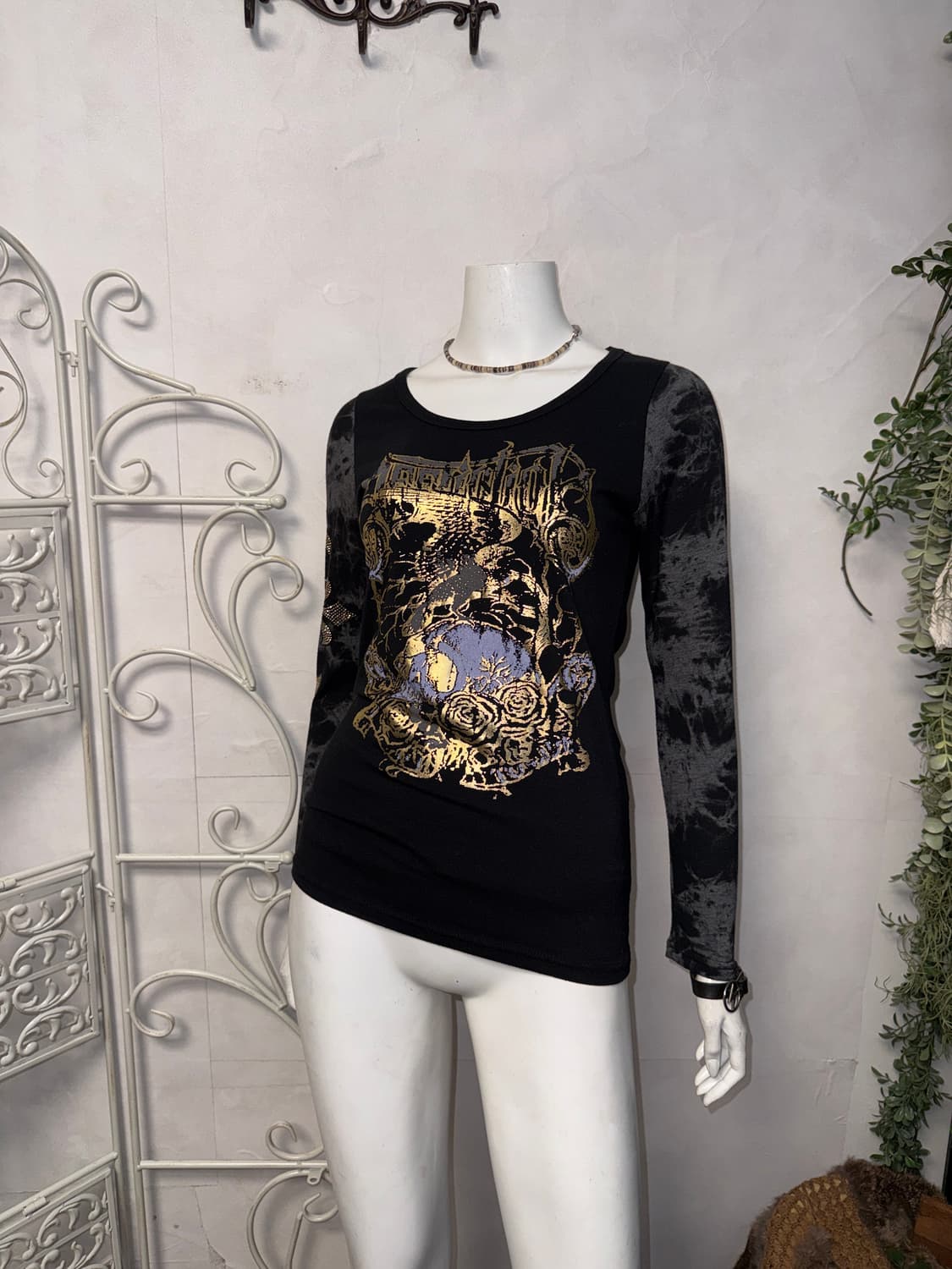 Black gold tie dye punk cubic sleeve 상품이미지2