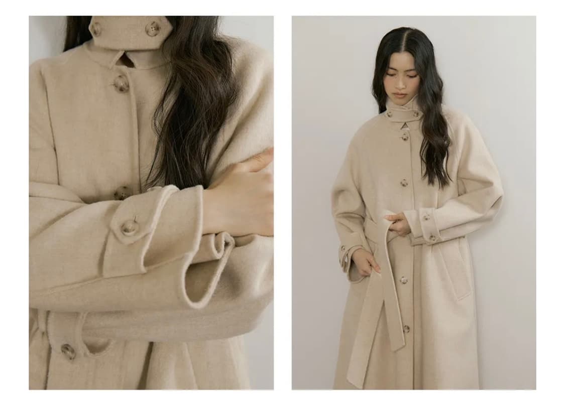 링서울 핸드메이드 울 트렌치 코트 옐로우베이지 상품이미지3