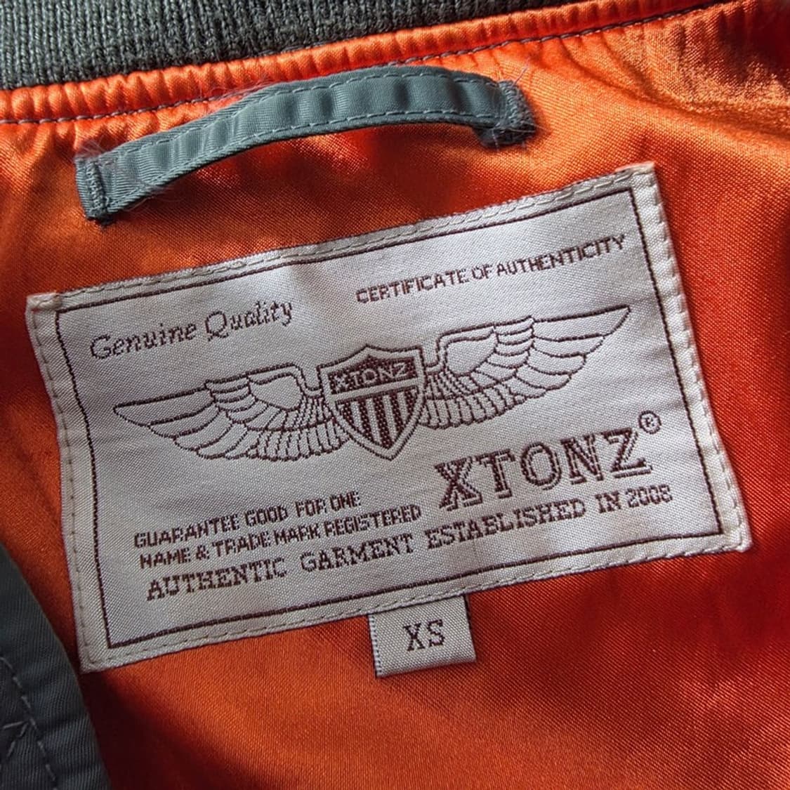 XTONZ Flight Tigers MA1 항공자켓 XS 상품이미지5