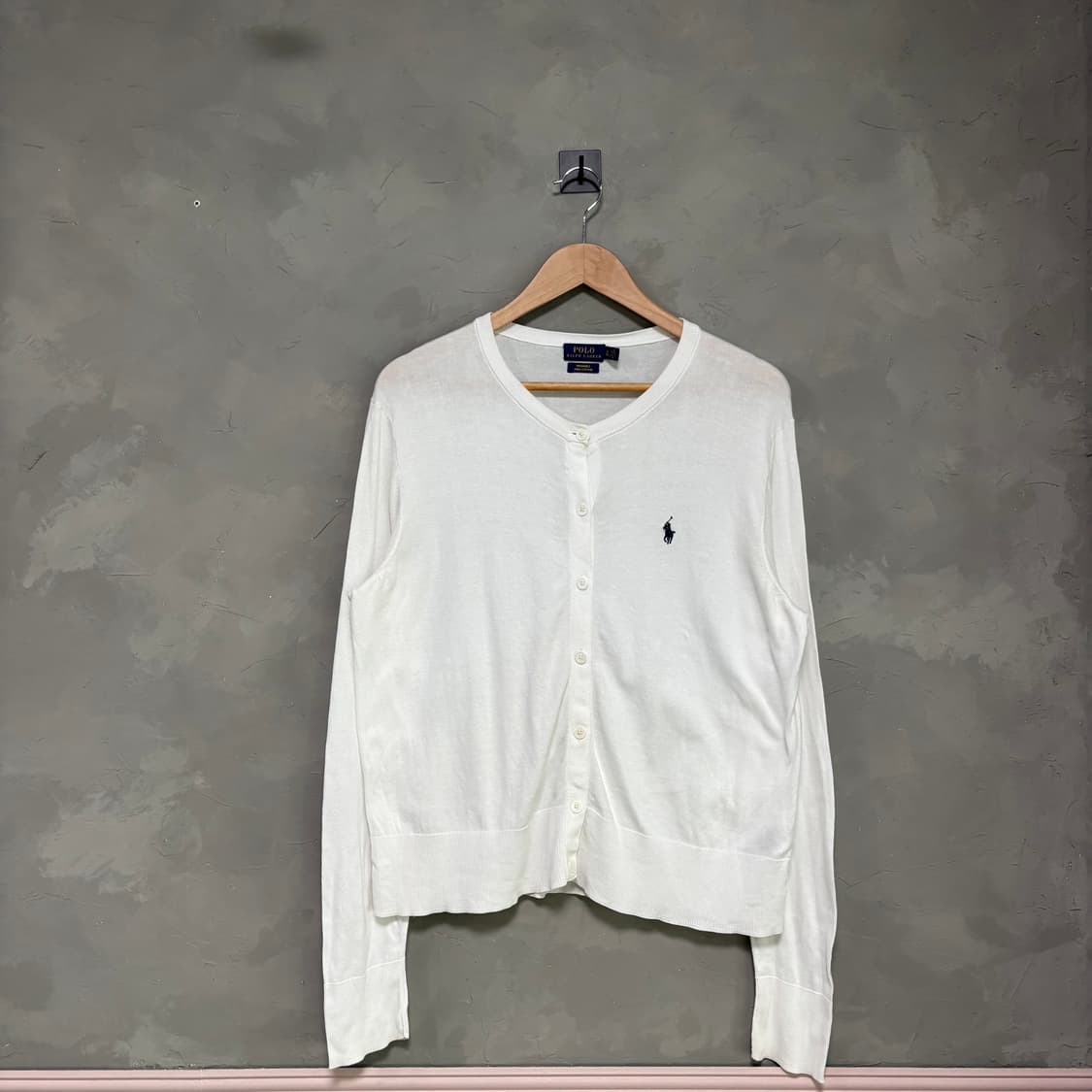 폴로 랄프로렌 신형 워셔블 피마코튼 니트 가디건 화이트 상품이미지1