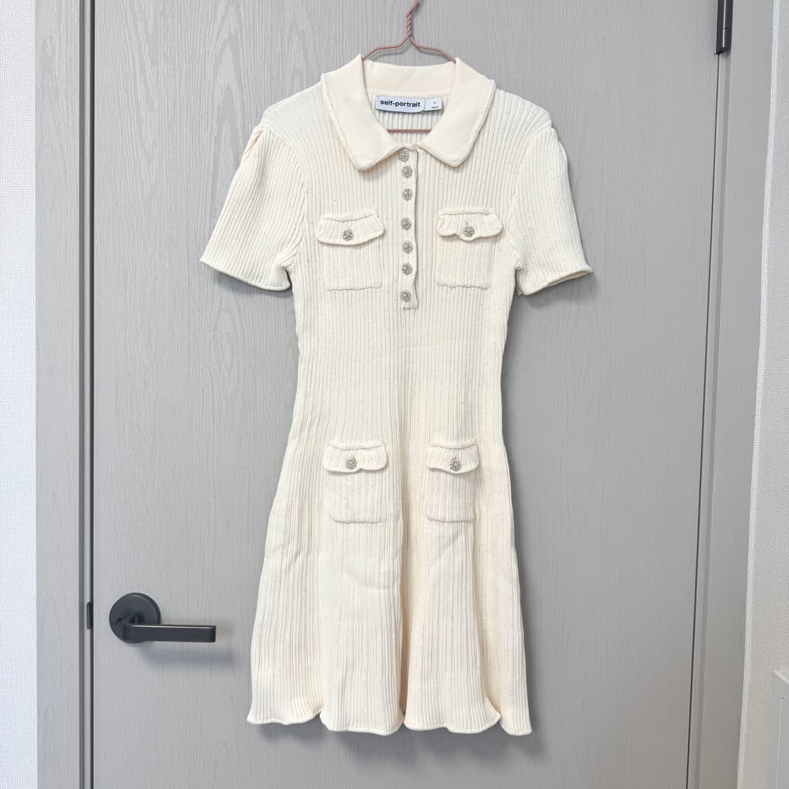 (s) 셀프포트레이트 아이보리 니트 원피스 상품이미지1