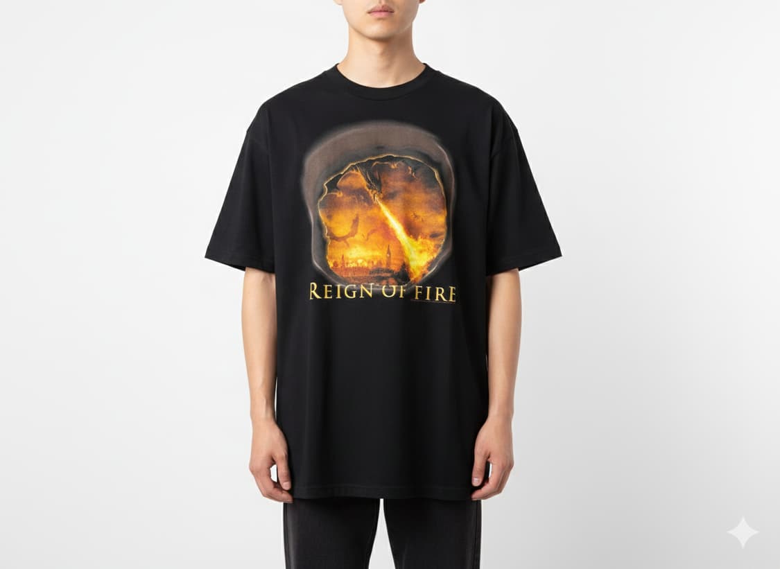 2002년 빈티지 영화 레인 오프 파이어 프로모 티셔츠 상품이미지1