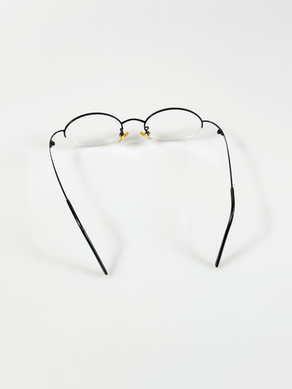 EPILOGUE 블랙 오벌 슬림 반무테 메탈 빈티지 안경 상품이미지5