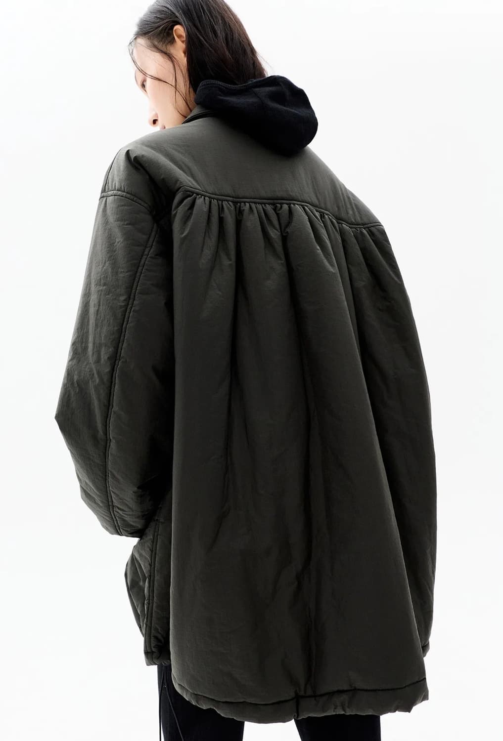 코스모스 셔링 패딩 자켓 딥카키 상품이미지2