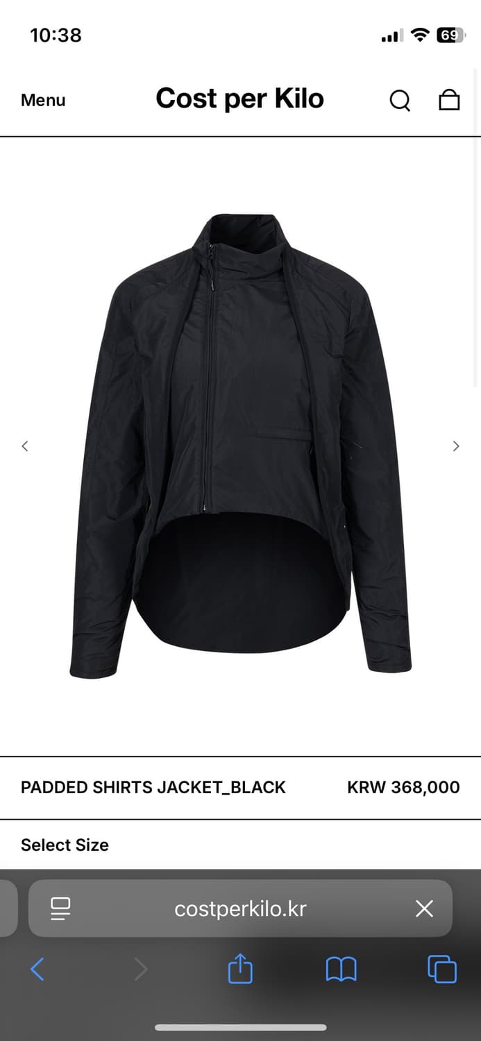 코스트퍼킬로 Cost per Kilo 패디드 셔츠 자켓 블랙 상품이미지1