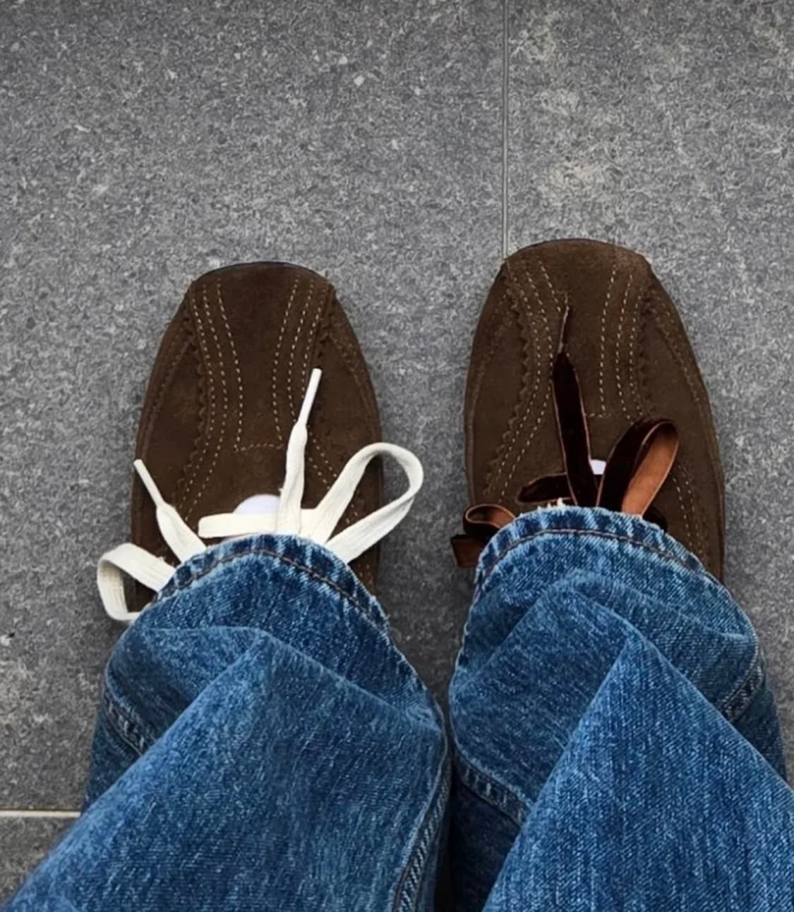 KHIHO 기호 핑킹 메리제인 스니커즈 브라운 (벨벳스트랩 추가)  사이 상품이미지2