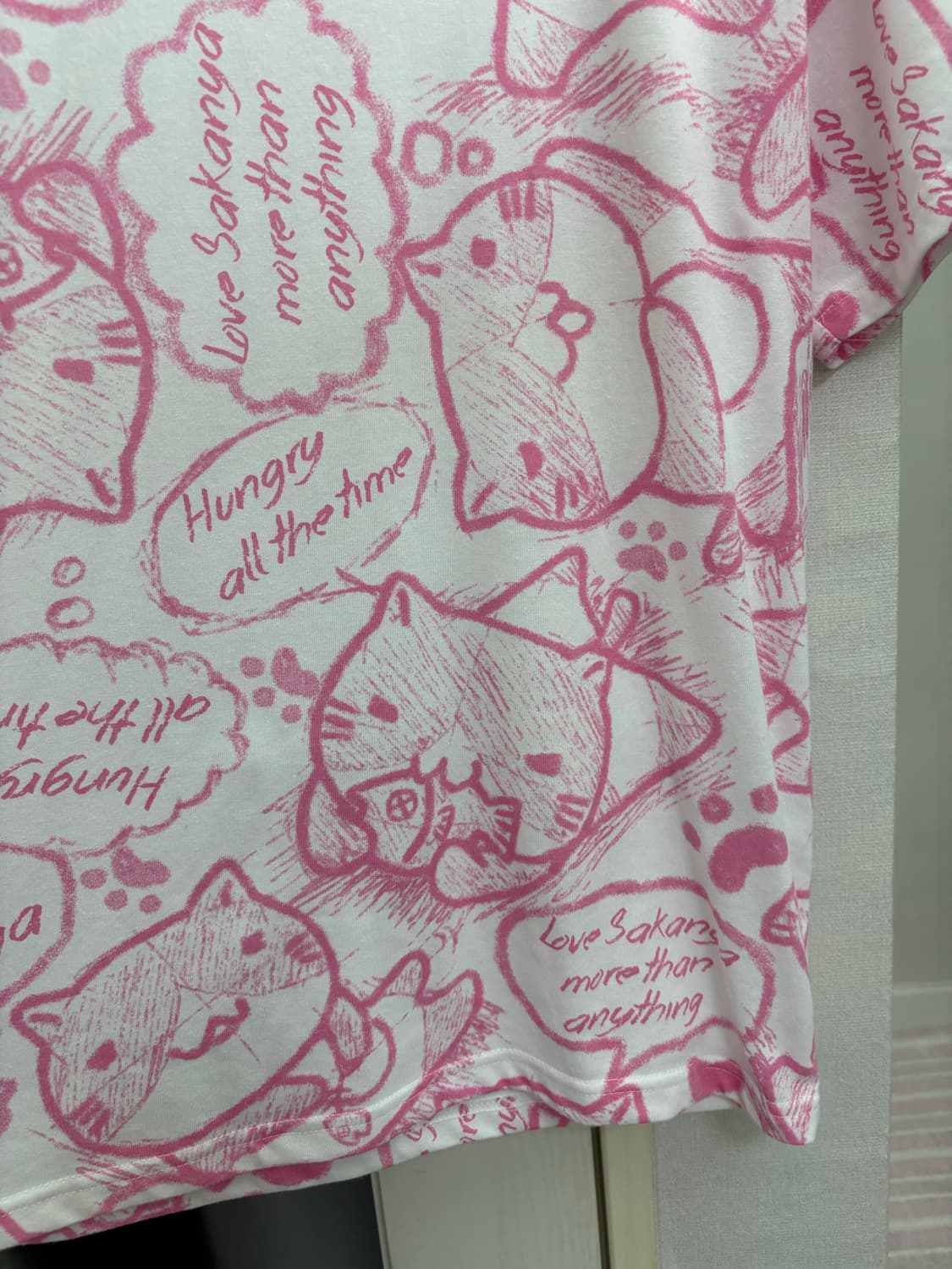 네코부치상 핑크 티셔츠 상품이미지4