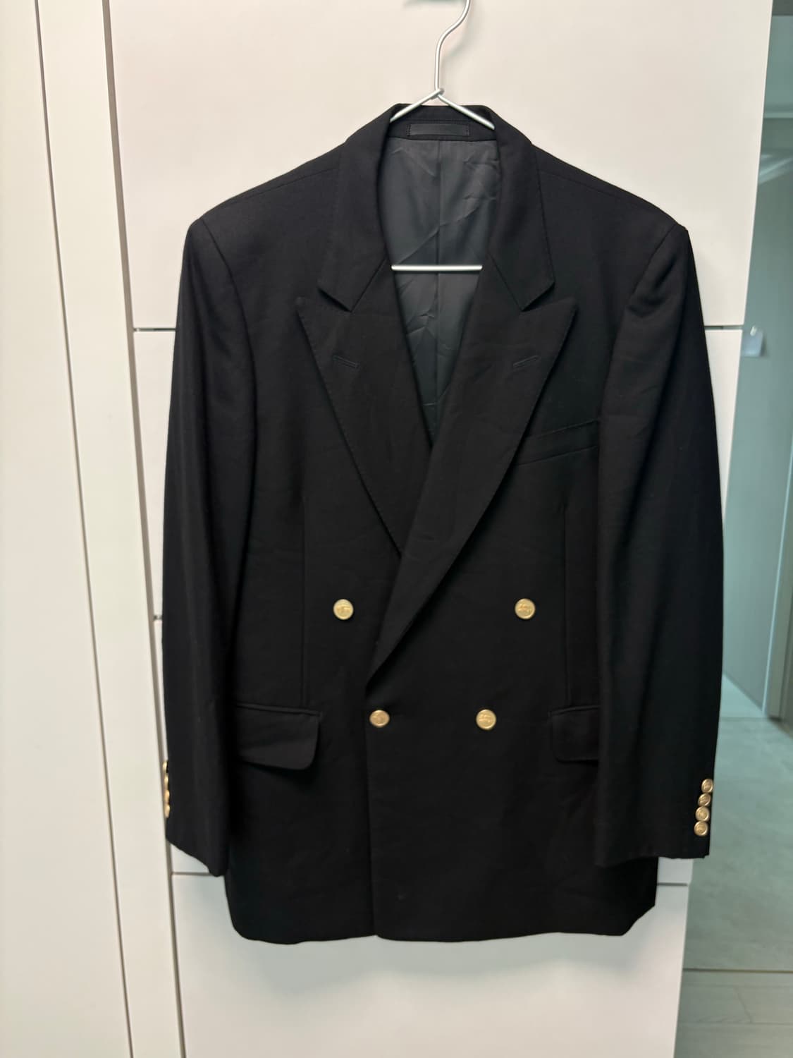 빈티지 버버리 더블 블랙 금장 버튼 자켓 95-100사이즈 상품이미지1