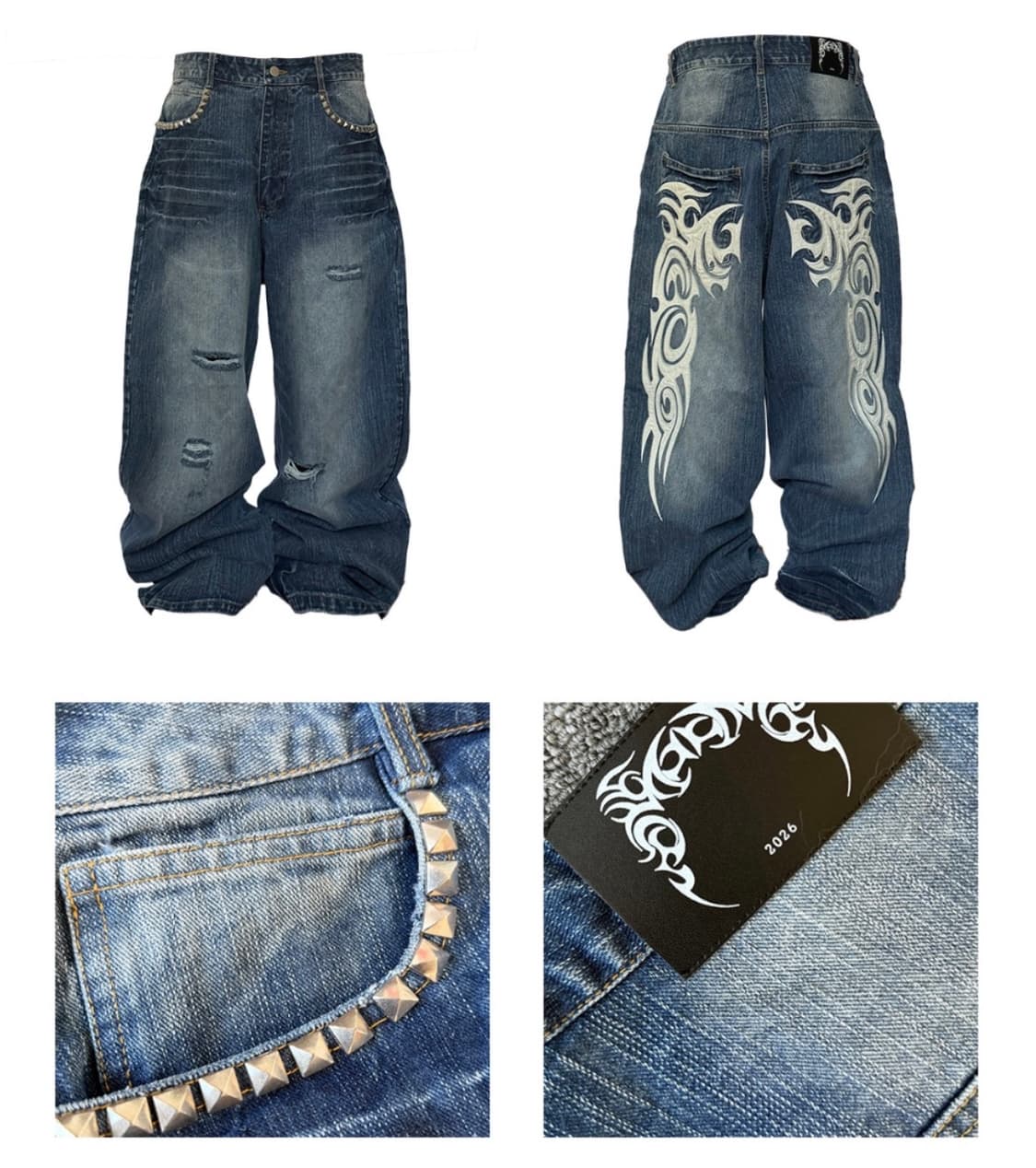 B.access Totem Logo Baggy Wide Jean 2사이즈 상품이미지1