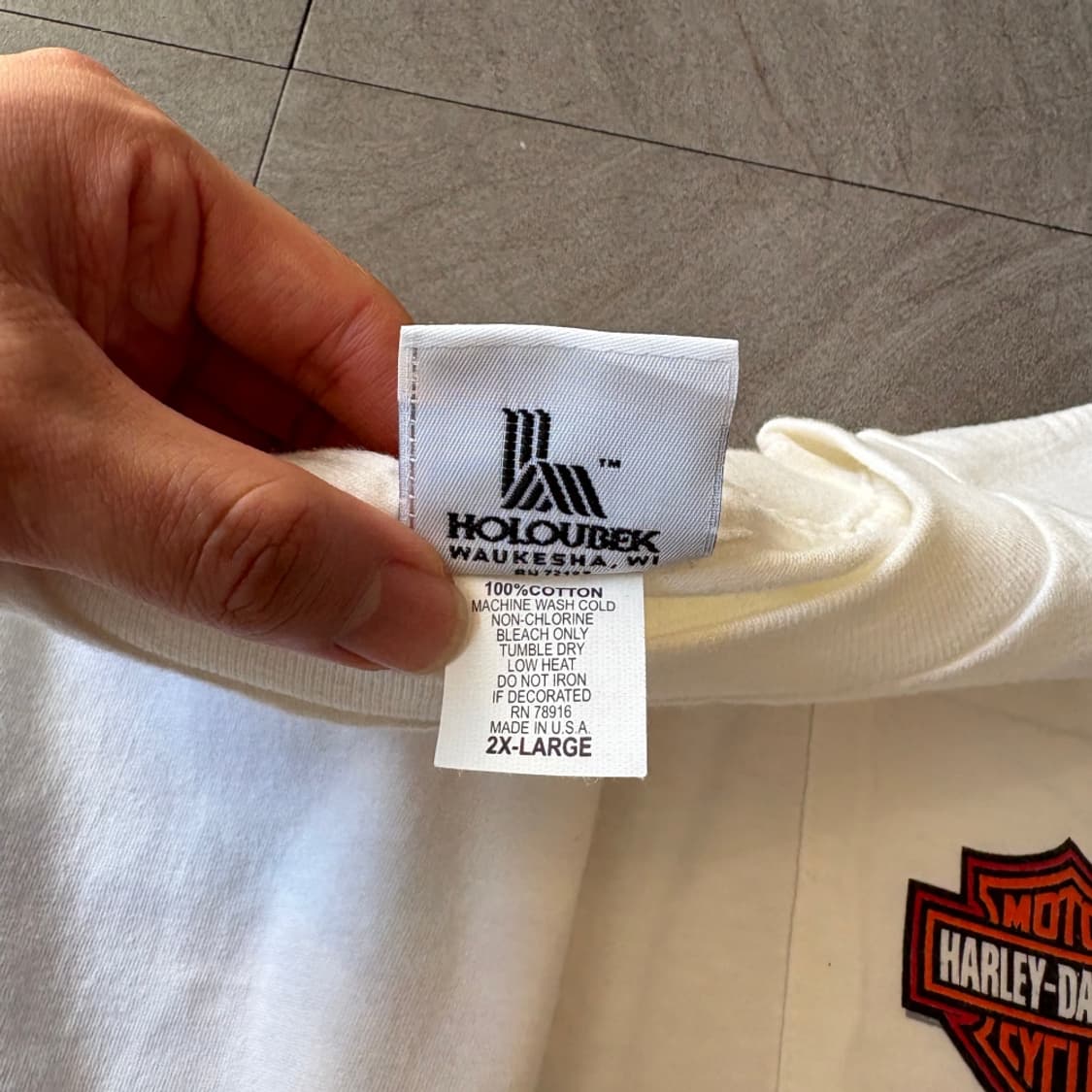 할리데이비슨 정품 미국 생산 화이트 플레임 긴팔 티셔츠 상품이미지8