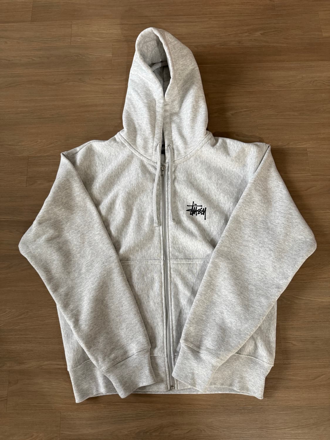 스투시 베이직 스투시 후드 집업 애쉬 헤더 그레이 상품이미지3