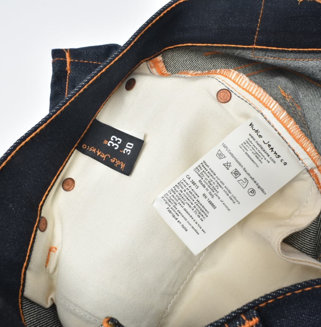 누디진 셀비지 청파지 데님팬츠 32(새 옷)  N0763 상품이미지5