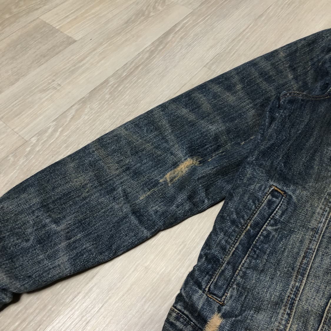 (L) 아베크롬비 에즈라피치 EZRA FITCH 하드 워싱 데님 청자켓 상품이미지6