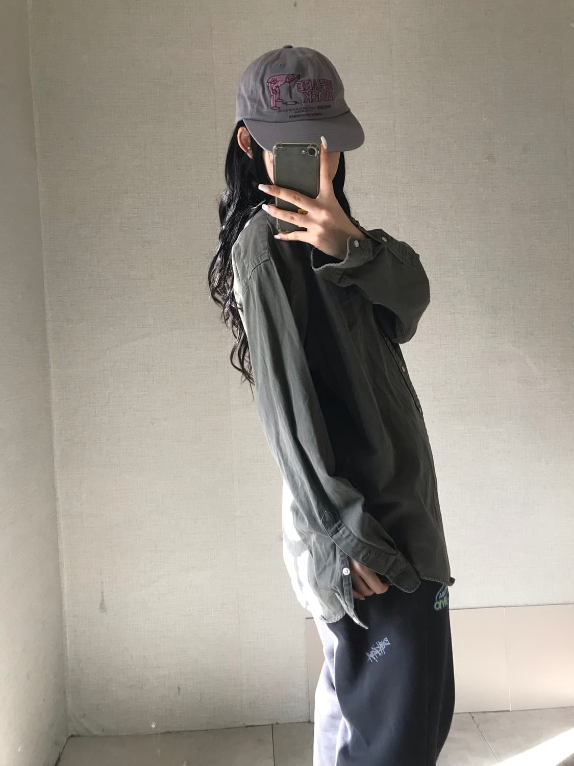 폴로 오버핏 카키 셔츠 상품이미지3