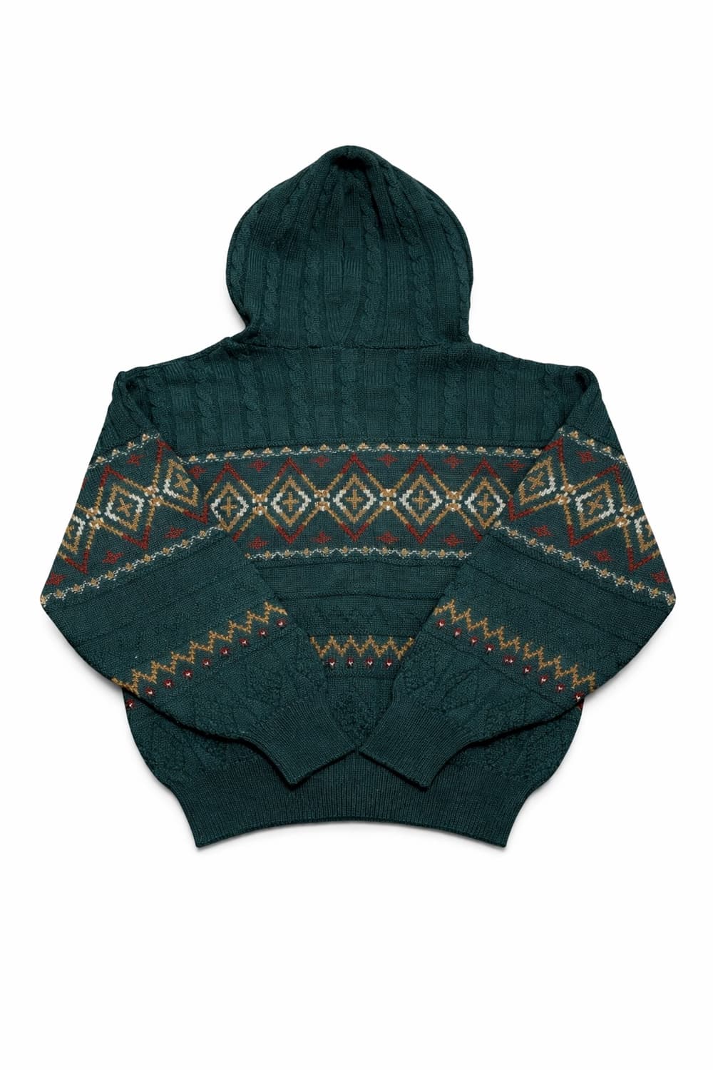 JPN 90s~00s 일본 빈티지 울100 노르딕 보헤미안 후드 가디건 상품이미지2