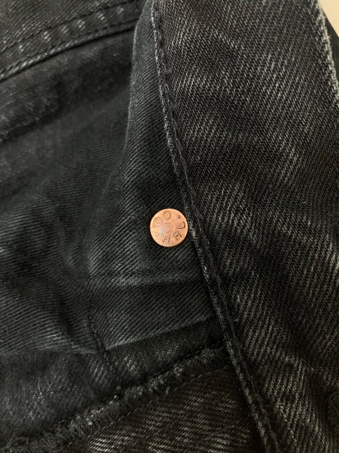 RRL 미국생산 슬림핏 흑청 데님 상품이미지8