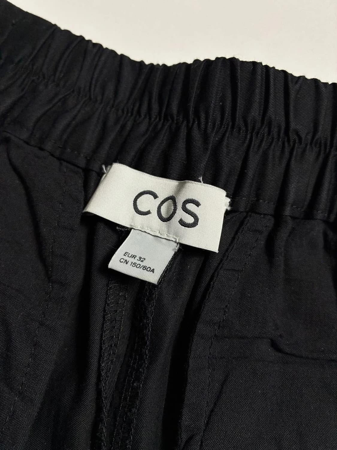 코스 COS 블랙 밴딩 코튼 와이드 팬츠 R1607 상품이미지6