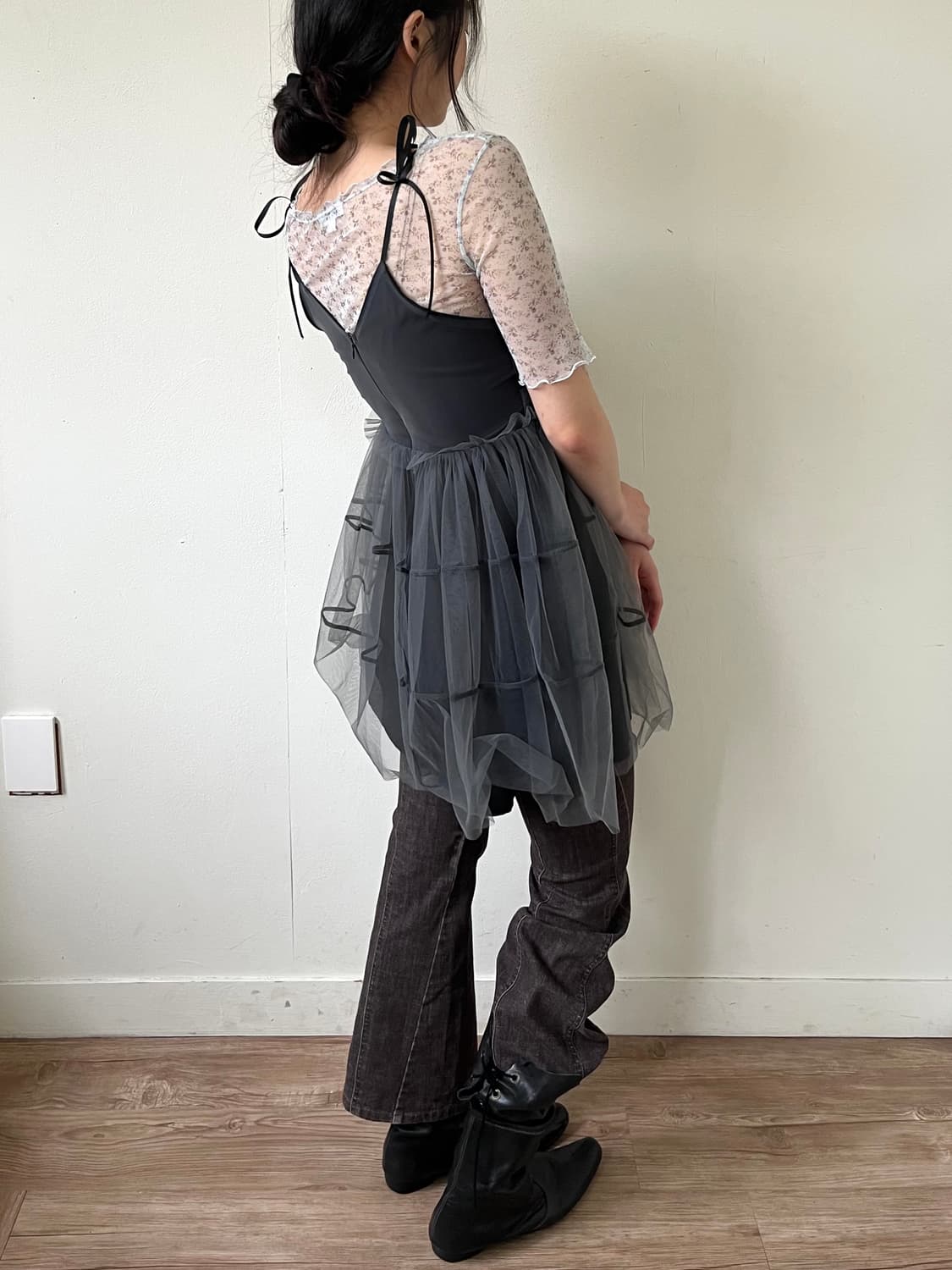 PHILLY 블랙 쉬폰 원피스 상품이미지5