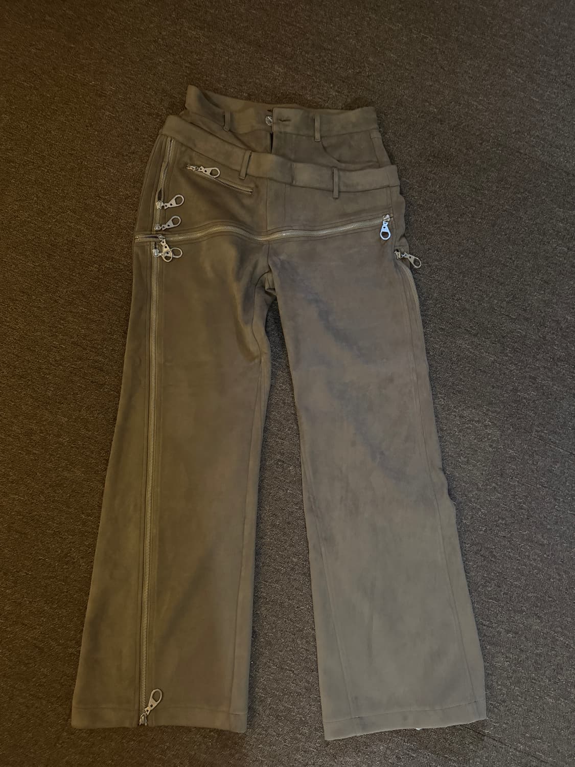 BLIND NO PLAN 스웨이드 지퍼 팬츠 (부츠컷 가능) M 상품이미지4