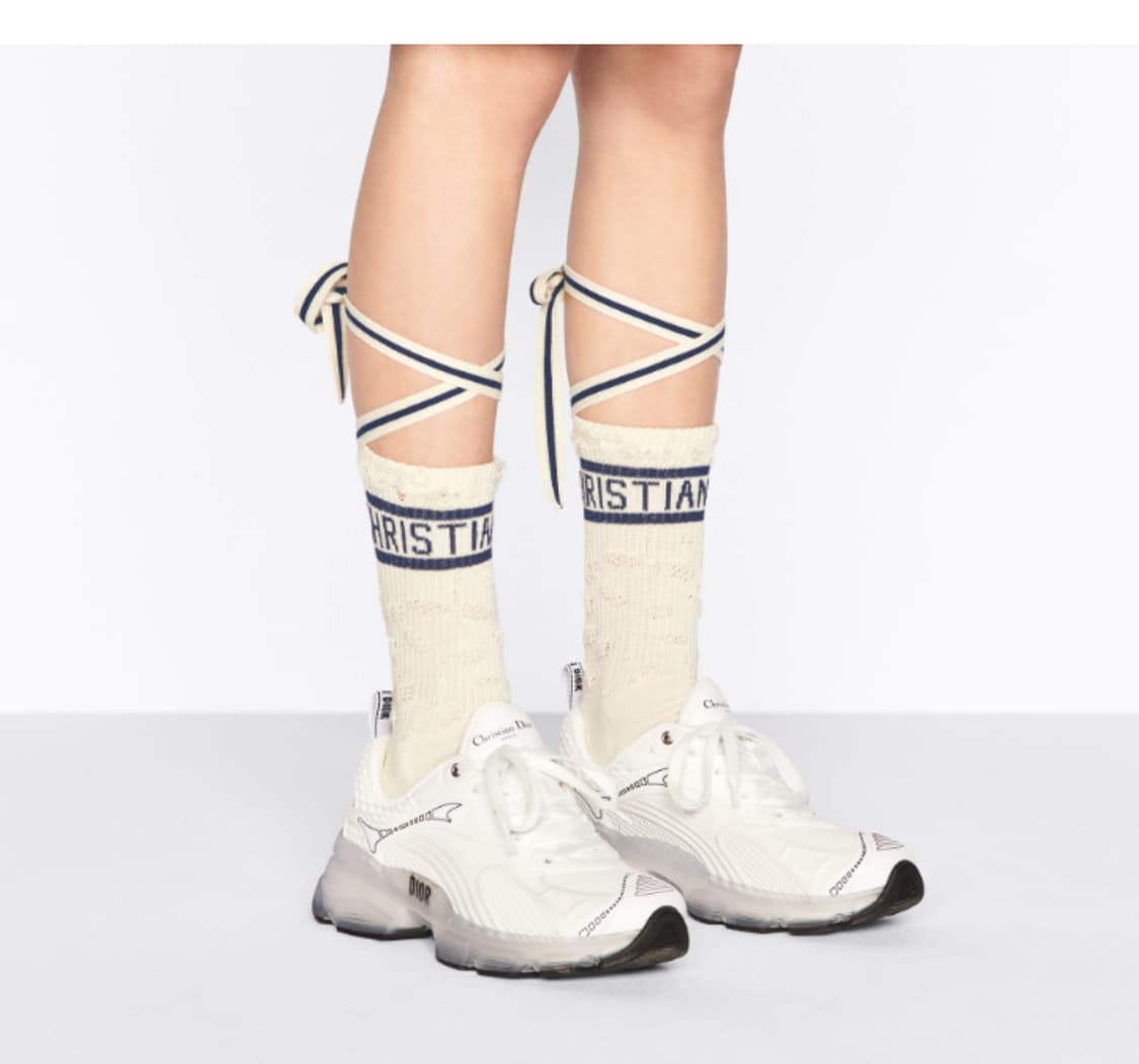 화이트&네이비 코튼 레이스 여성 양말 상품이미지4
