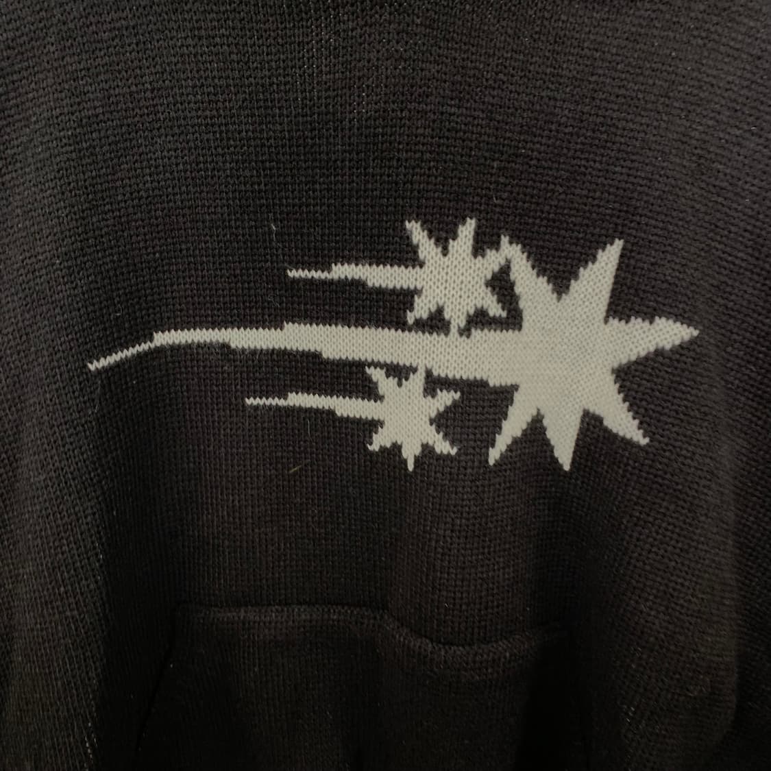 나이스고스트클럽 블랙 니트 후드티 상품이미지4