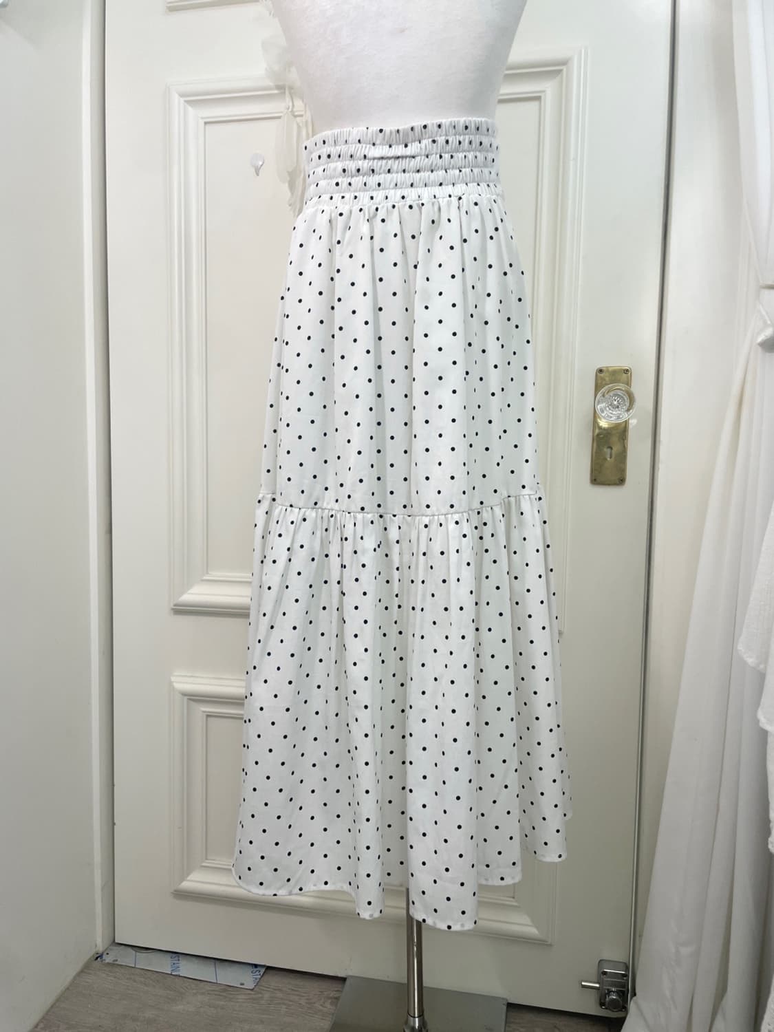 white black dot summer long skirt 상품이미지4