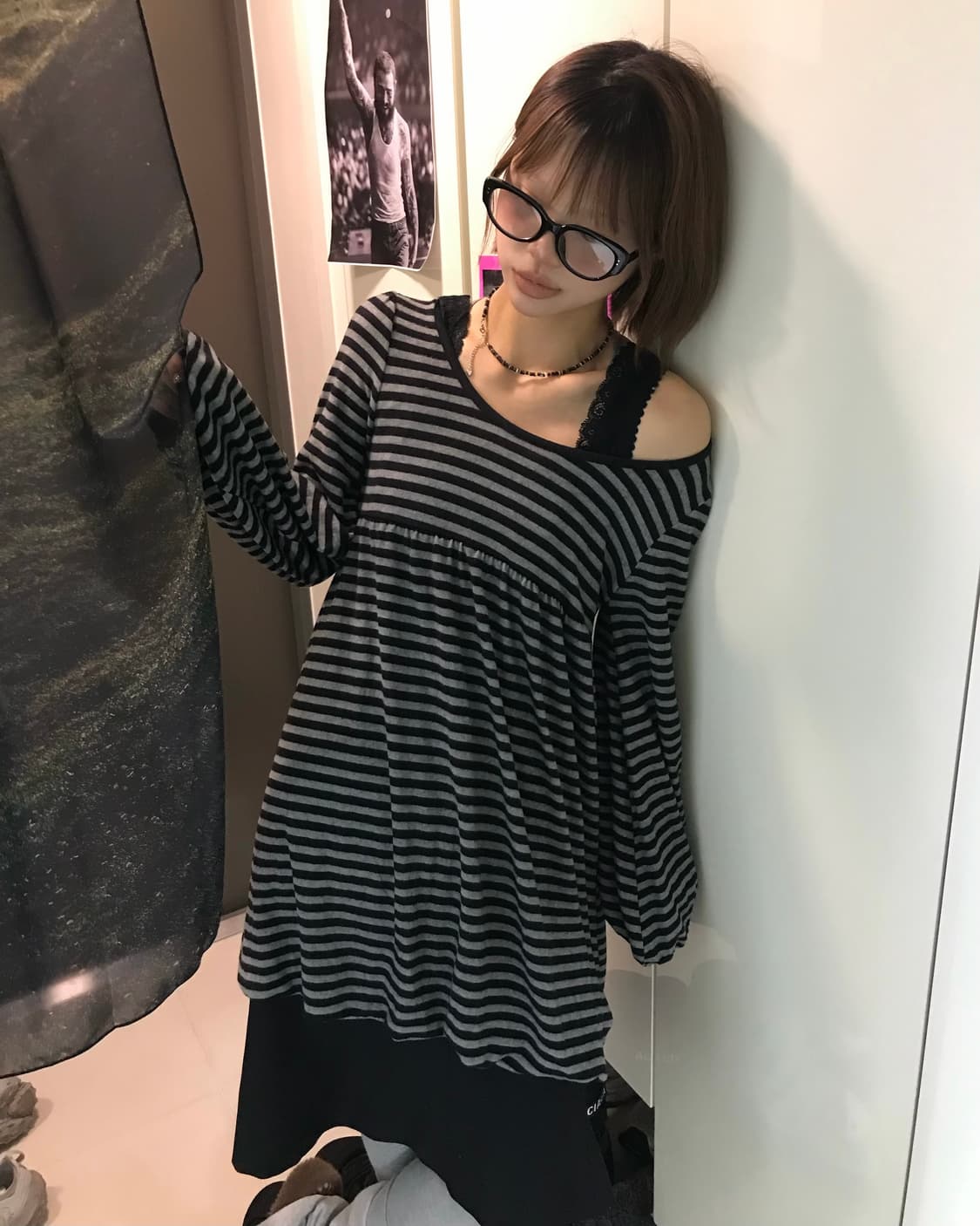 𖤐블랙 폼폼 소녀 코디 Set  𖤐 상품이미지2