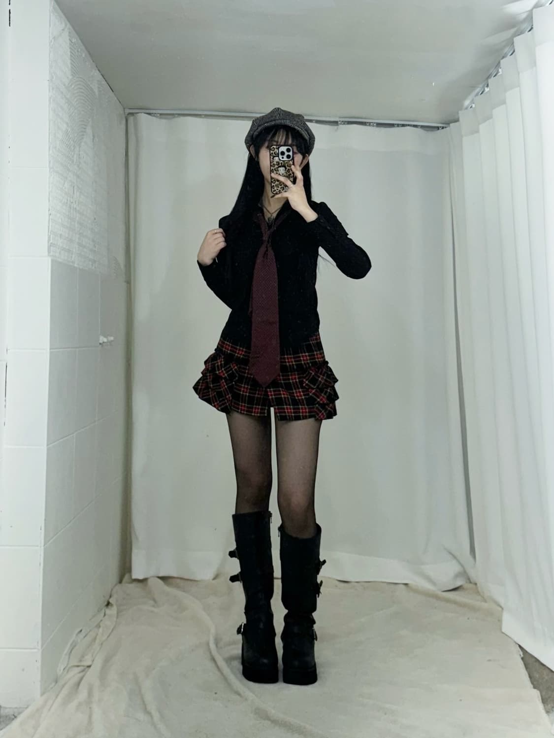 캐캐체 가디언 아무깔 러블리 체크 펑크 코디세트 상품이미지2