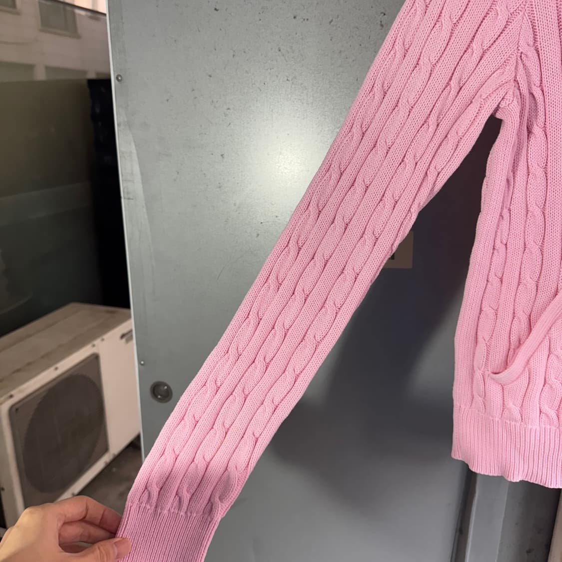 폴로 포니 로고 케이블 니트 집업 상품이미지5