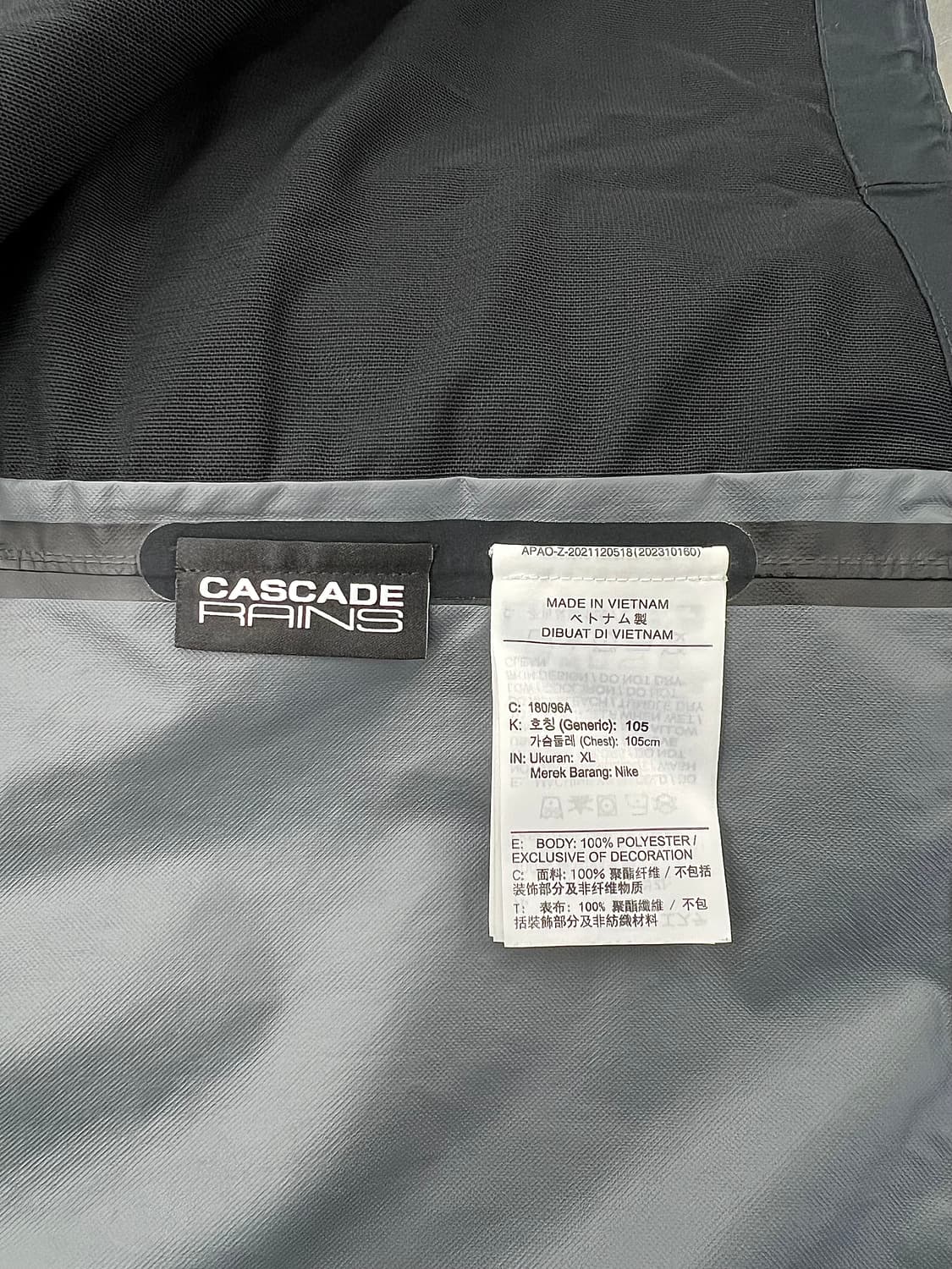 나이키 acg 스톰핏 ADV 케스케이드 레인 풀 집 자켓 블랙 상품이미지8