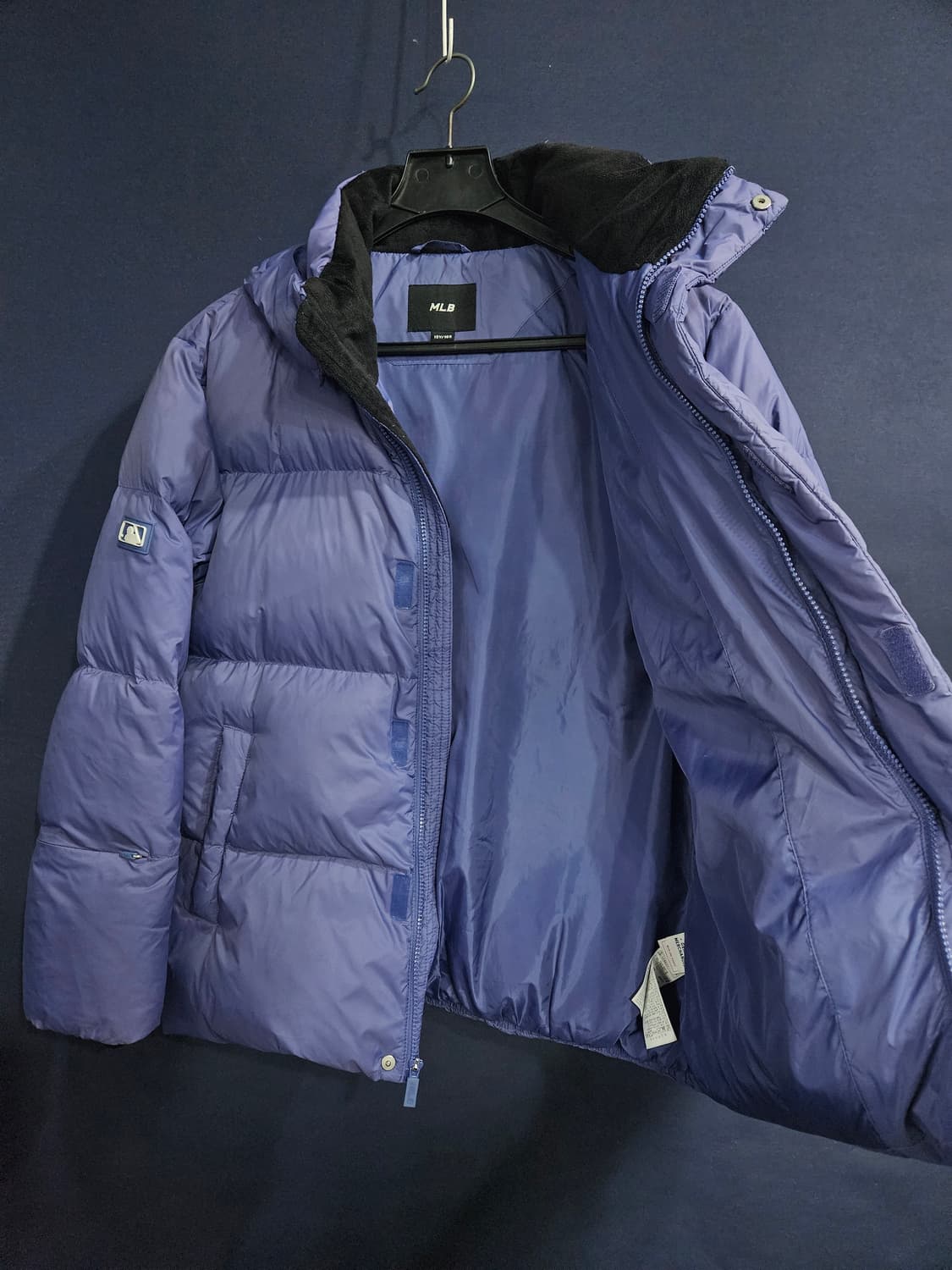 MLB 보스턴 라이트퍼플 남성 세미오버핏 90~95 구스다운 패딩  상품이미지8