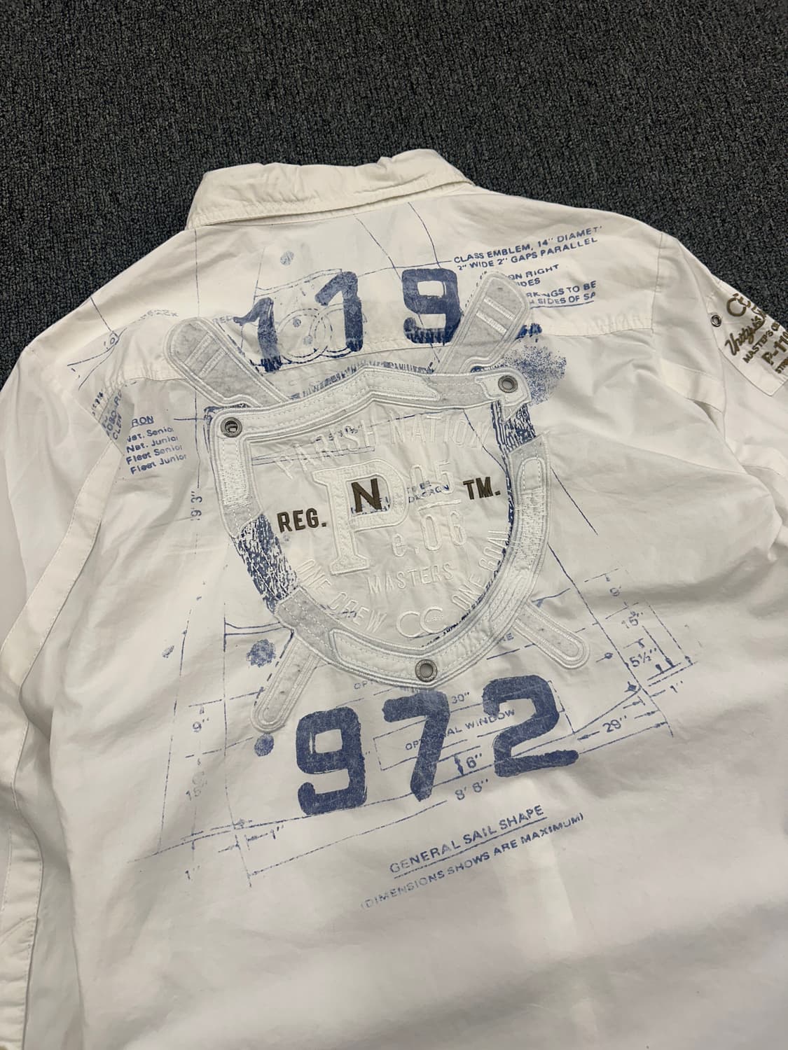 3XL) Parish Nation 빈티지 프린팅 자수 셔츠 상품이미지2