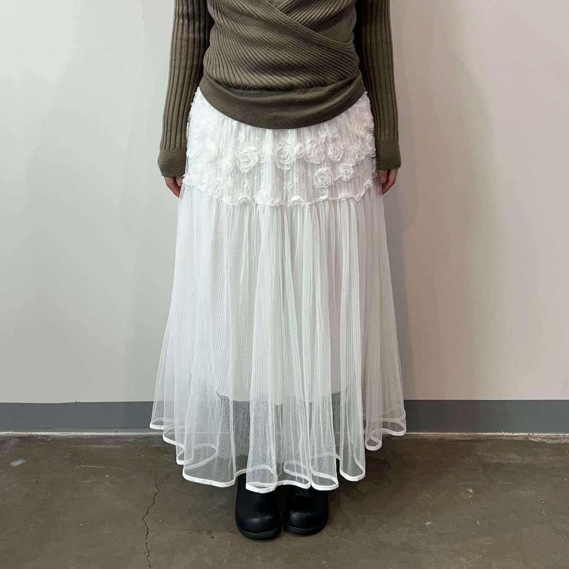 화이트 페어리 플로럴 스커트 상품이미지2