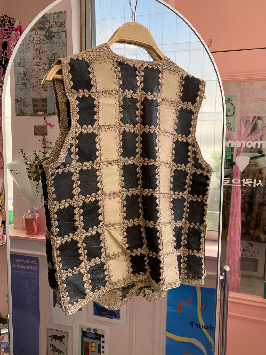 에스닉 크로셰 레더 베스트 상품이미지4