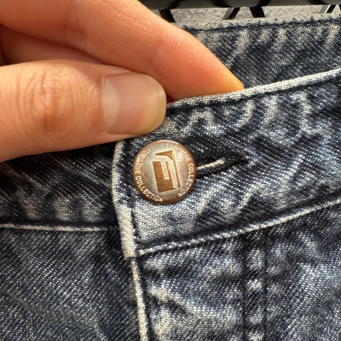00s FUBU 배기 데님 팬츠 후면 포켓 레터링 포인트 중청 상품이미지6