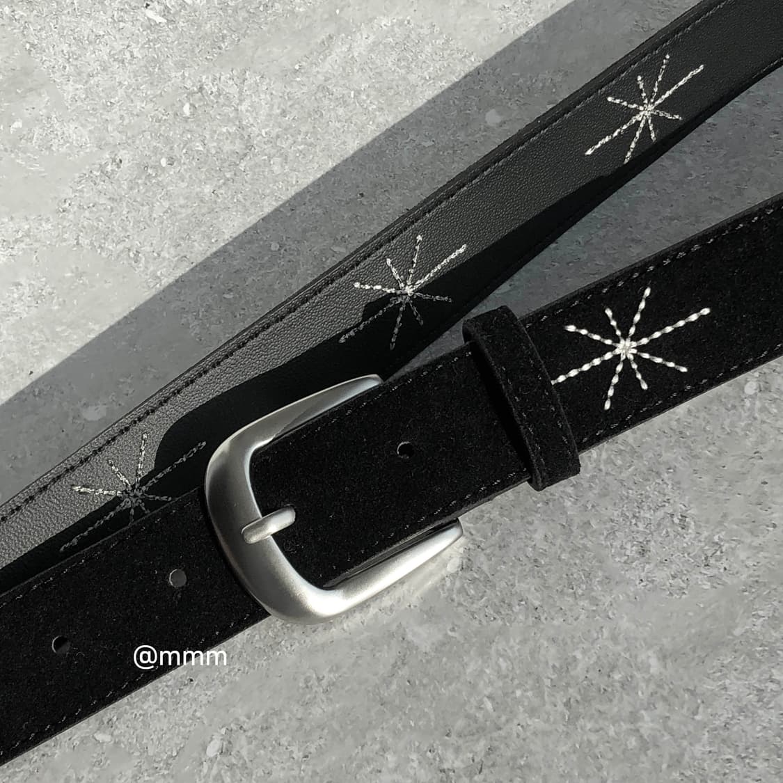 [Unisex] 스웨이드 별빛 자수 벨트 3컬러 상품이미지2