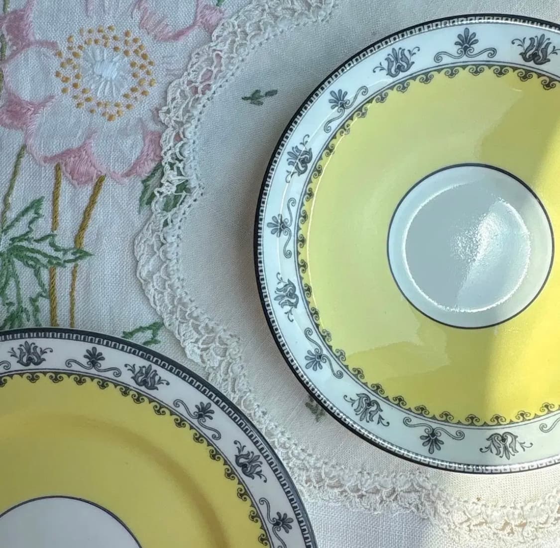 [레어]1900s 영국 올드 앤슬리 3268패턴 아르데코 찻잔 트리오 상품이미지4