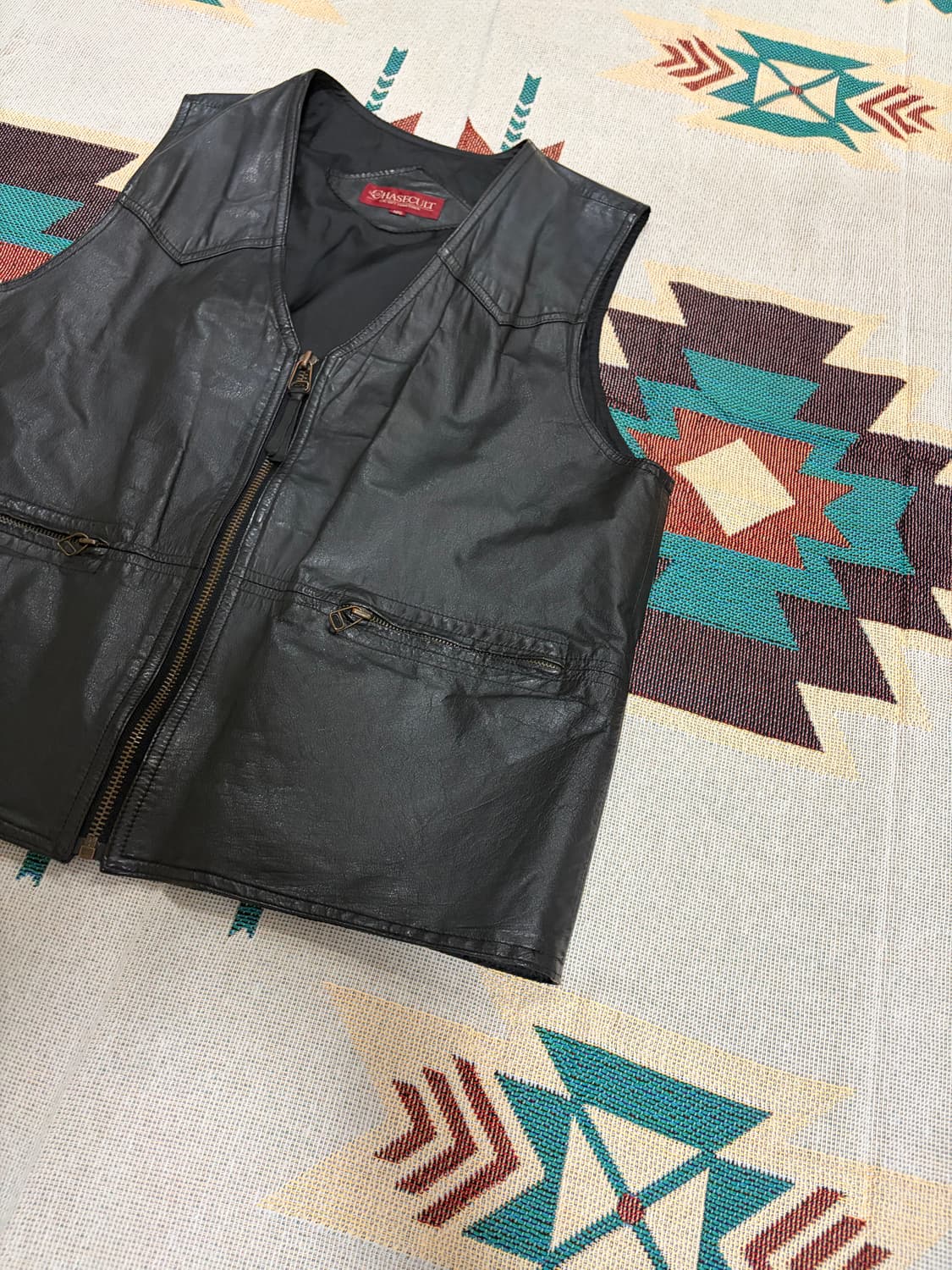 CHASECULT 웨스턴 리얼레더 바이커 베스트 상품이미지2