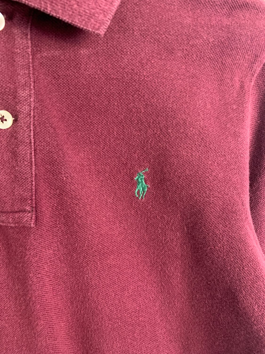 폴로 랄프로렌 버건디 긴팔 카라 티셔츠 상품이미지3